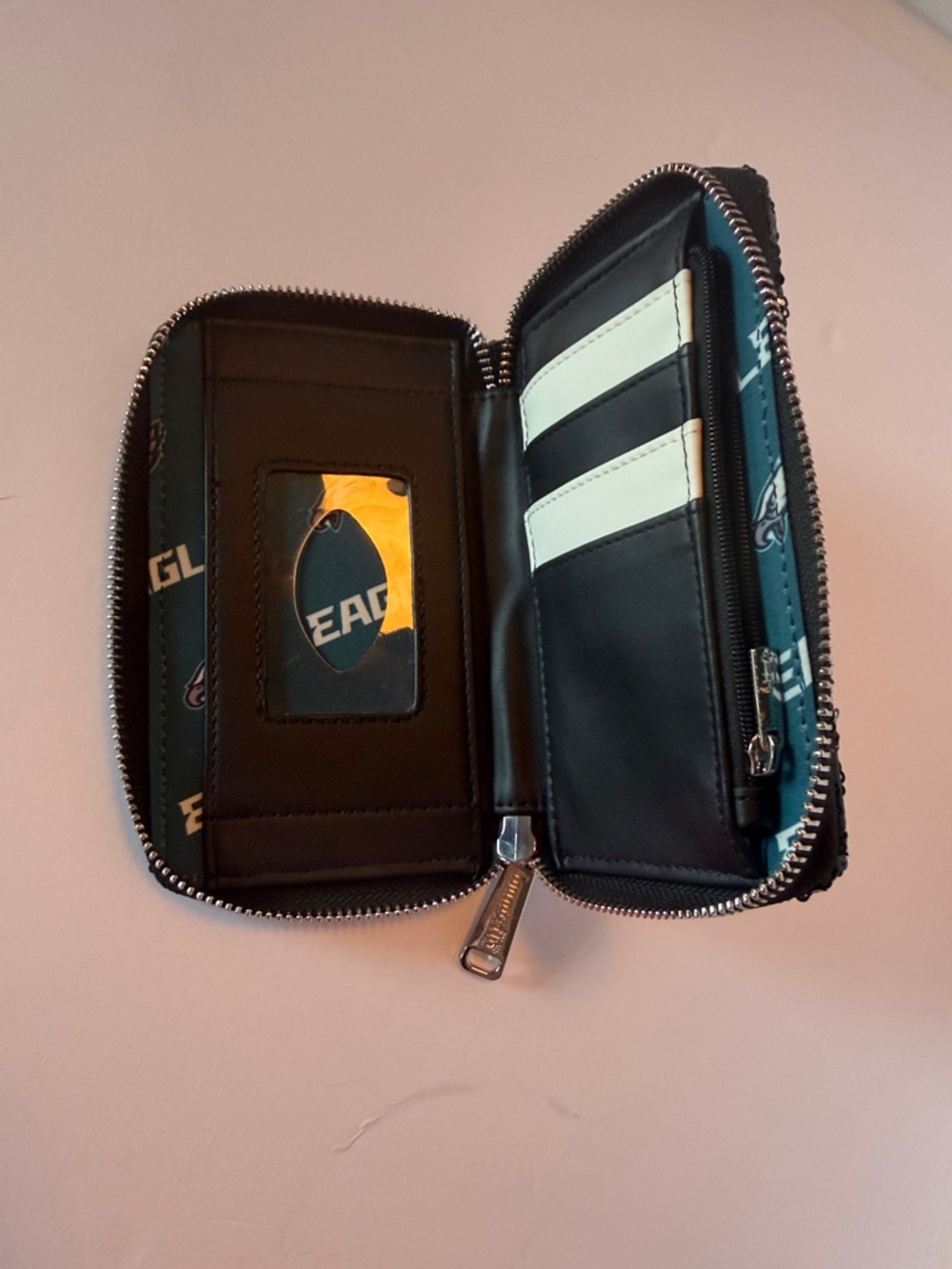 Loungefly Black Sequin 'EAGLES' Zip Wallet - Picture 4 of 4